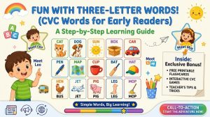 Three-Letter Words for Kids in English